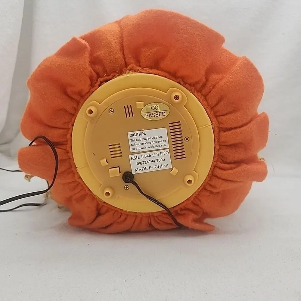 Figure Pumpkin Lighted Fiber Optic Black & Orange Jester Hat Karen Didion Origin